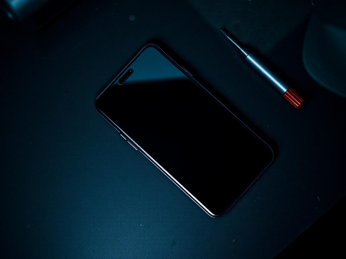 Le même smartphone avec un écran neuf intact